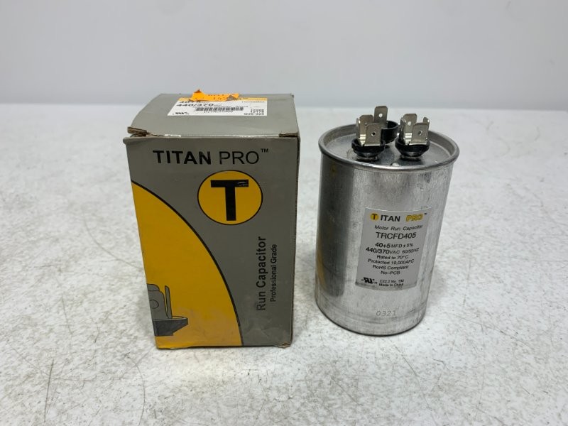 Titan Pro TRCFD405 Run Capacitor 40+5 MFD 440/370V Round