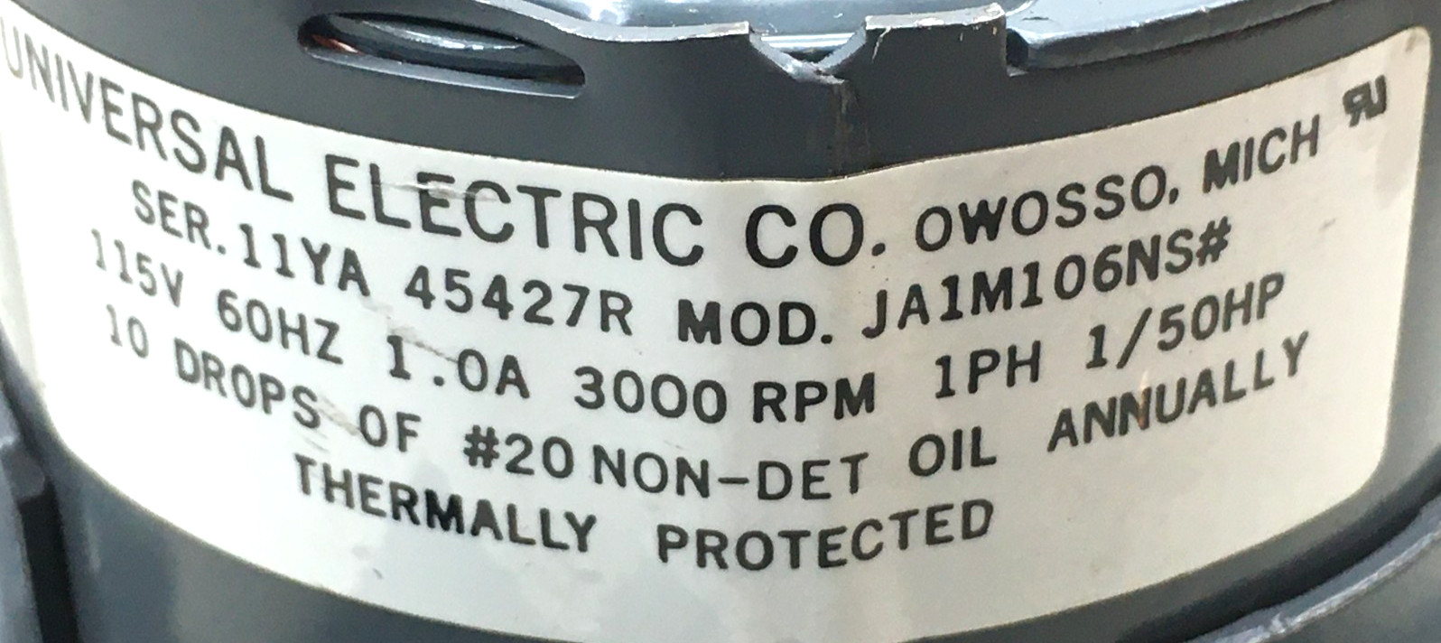 Magnetek JA1M106NS Draft Inducer Blower Motor 45427R 115V used #MG443