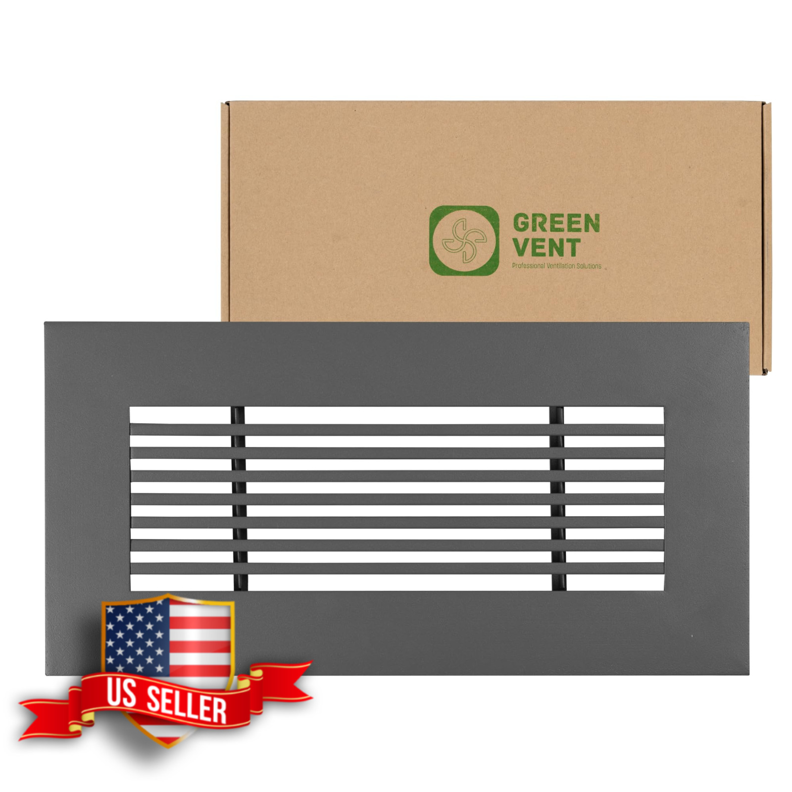 Modern Aluminum Floor Return Grille 4×10 Matte Gray HVAC Vent Cover
