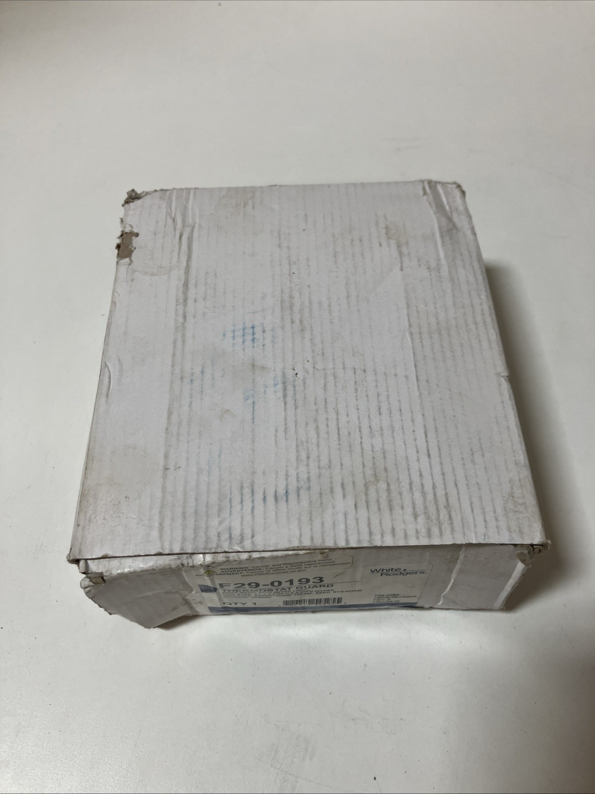 NEW White Rodgers F29-0193 Thermostat Guard, Beige Metal W/ Keyed Lock