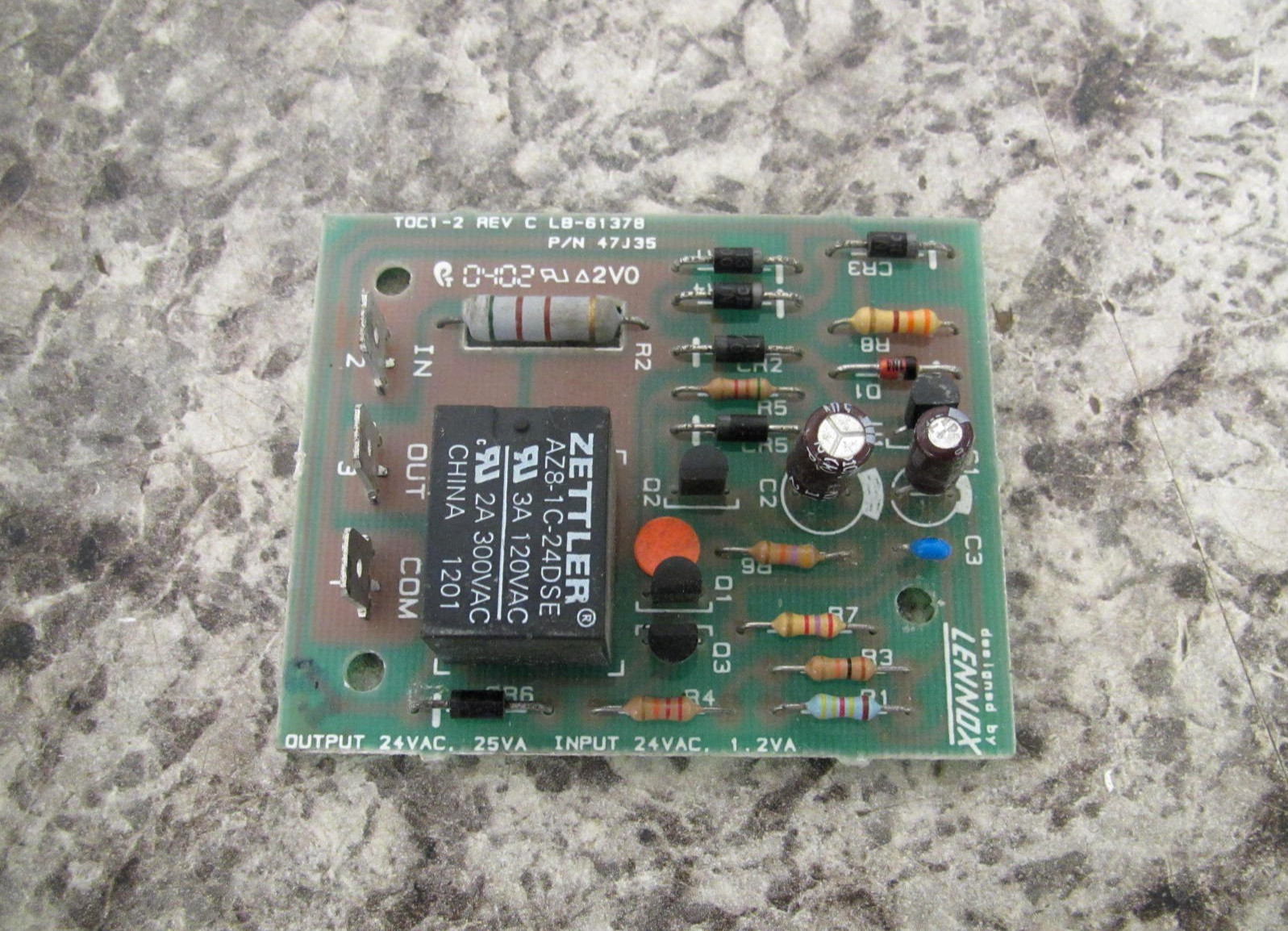 Lennox TOC1-2 / LB-61378 / 47J35 Time Delay / Timed Off Control Circuit Board