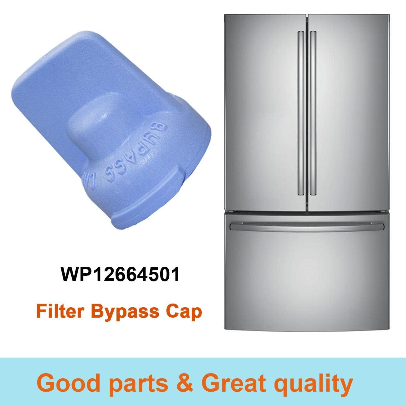 WP12664501 For Whirlpool Refrigerator Fil-ter Bypass Cap 1 Count (Pack of 1)