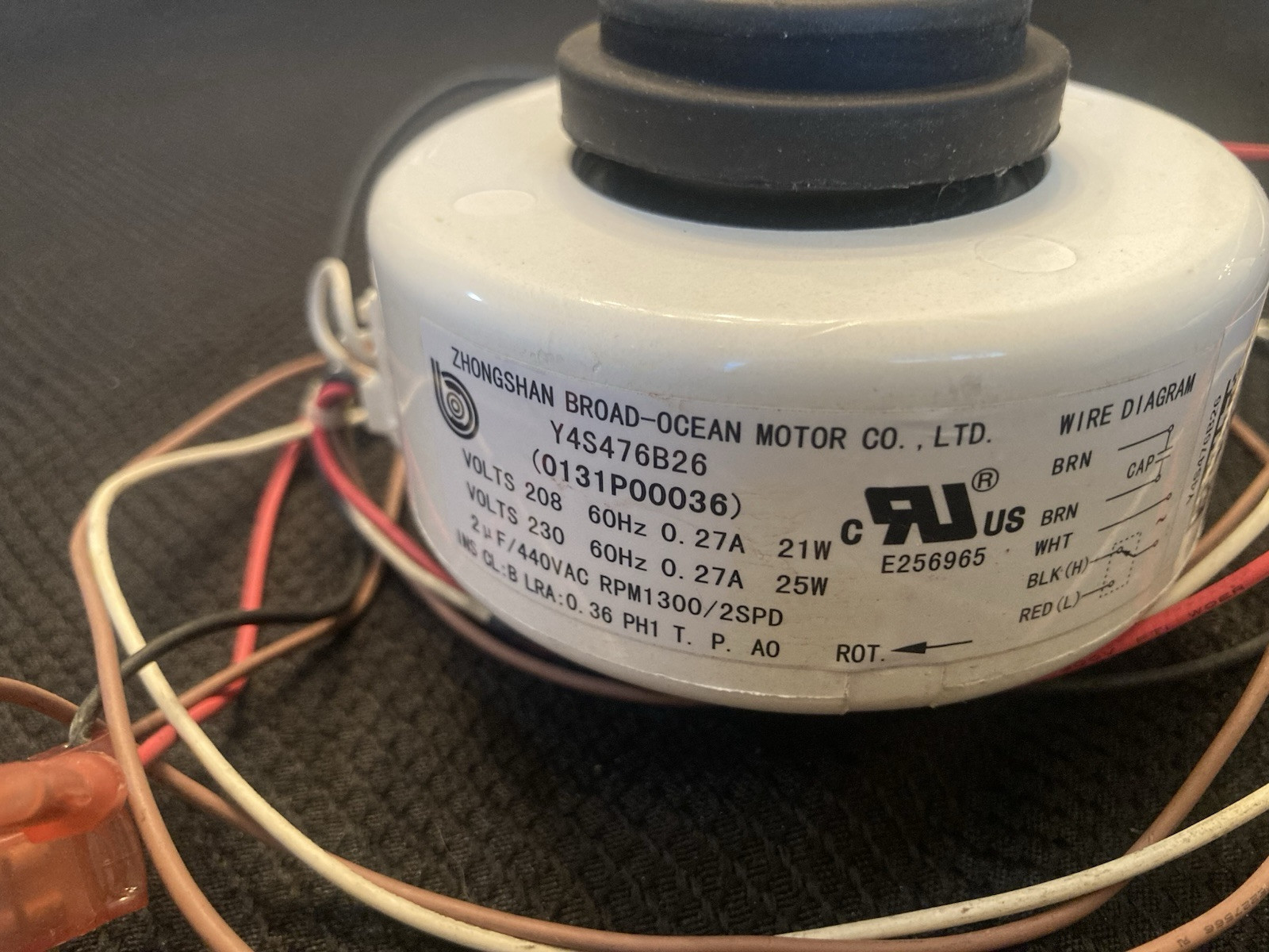 Amana PTAC Evaporator Fan Motor 208/230 Volt For 12,000+ BTU Units