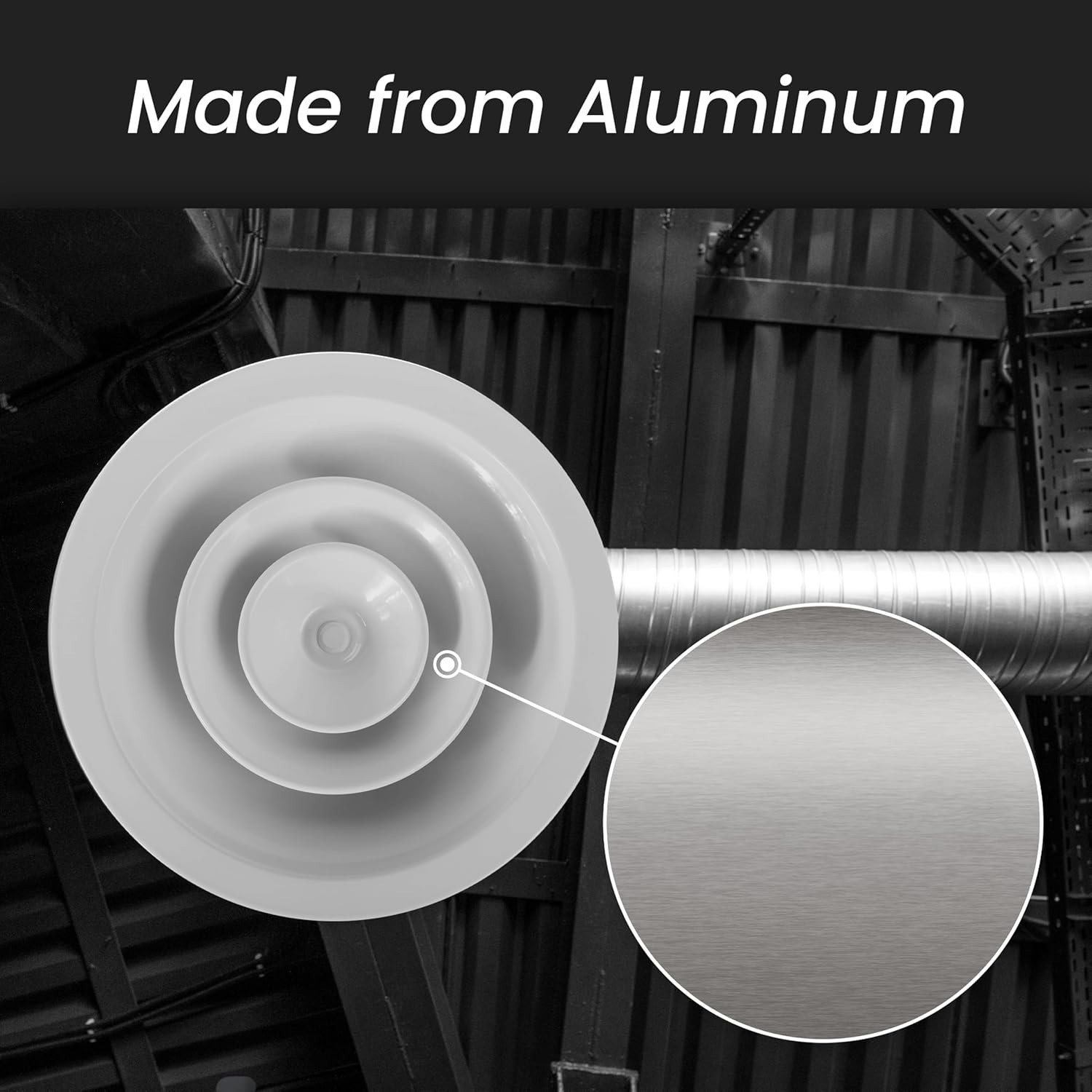 14″ Round Aluminum Ceiling Diffuser White HVAC Vent Cover Multi-Direction Supply
