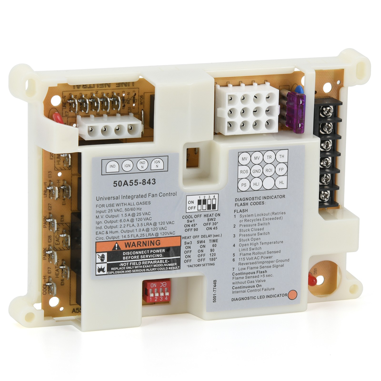 Universal Integrated Furnace Control Board 50A55-843 Ignition Control Module