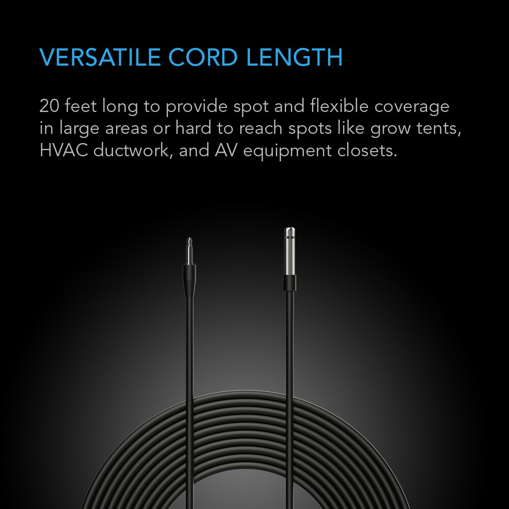 Temperature Humidity Sensor Probe for AC Infinity T-Series Controller, 20-Feet