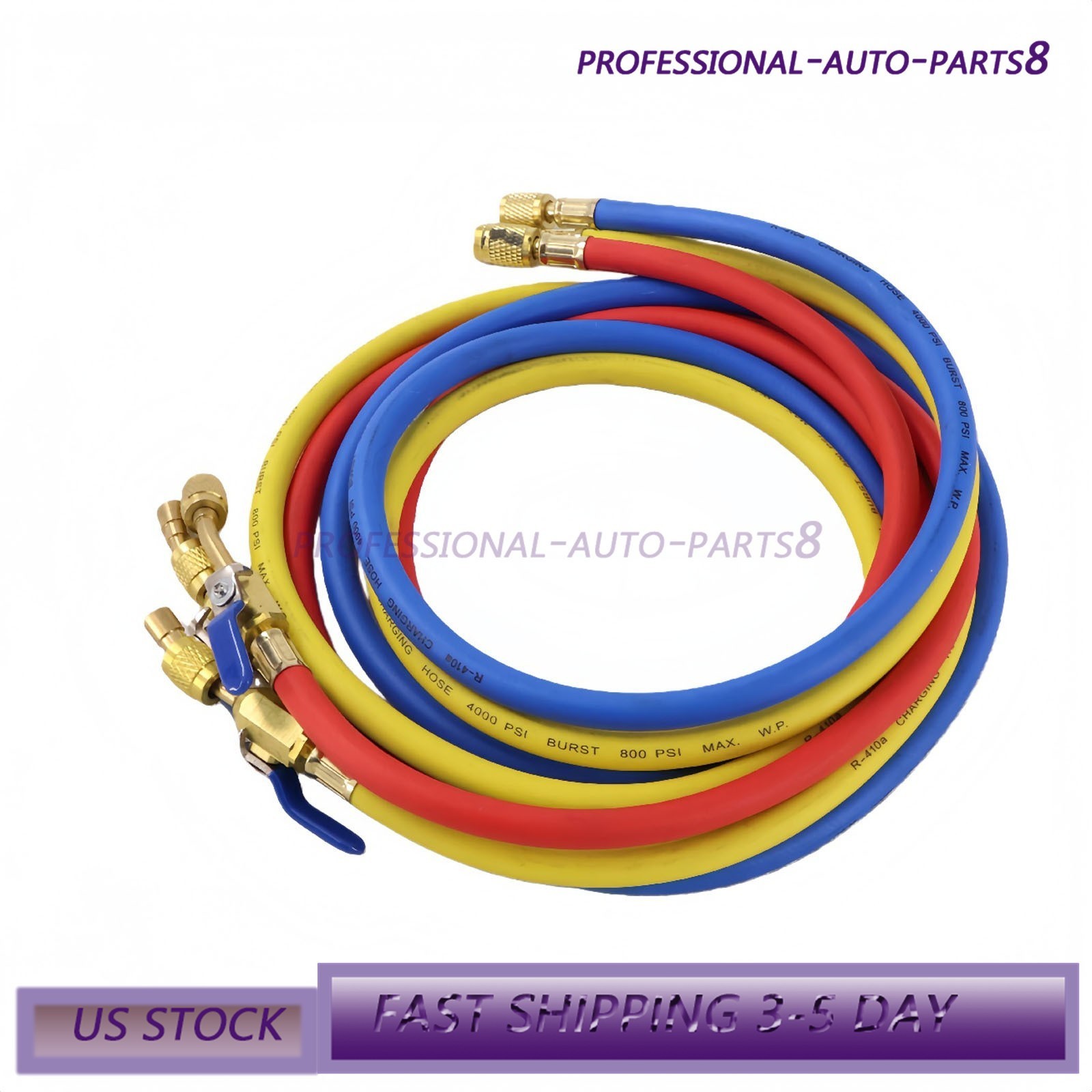 For R-410A Refrige 3Pack 29986 Plus II 1/4″ Hose with Compact Ball Valve 72″ USA