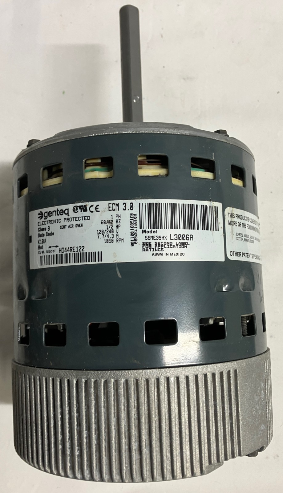 Genteq 5SME39HXL3006A Furnace Blower Motor Works Perfect OEM HD44RE122 ECM 3.0