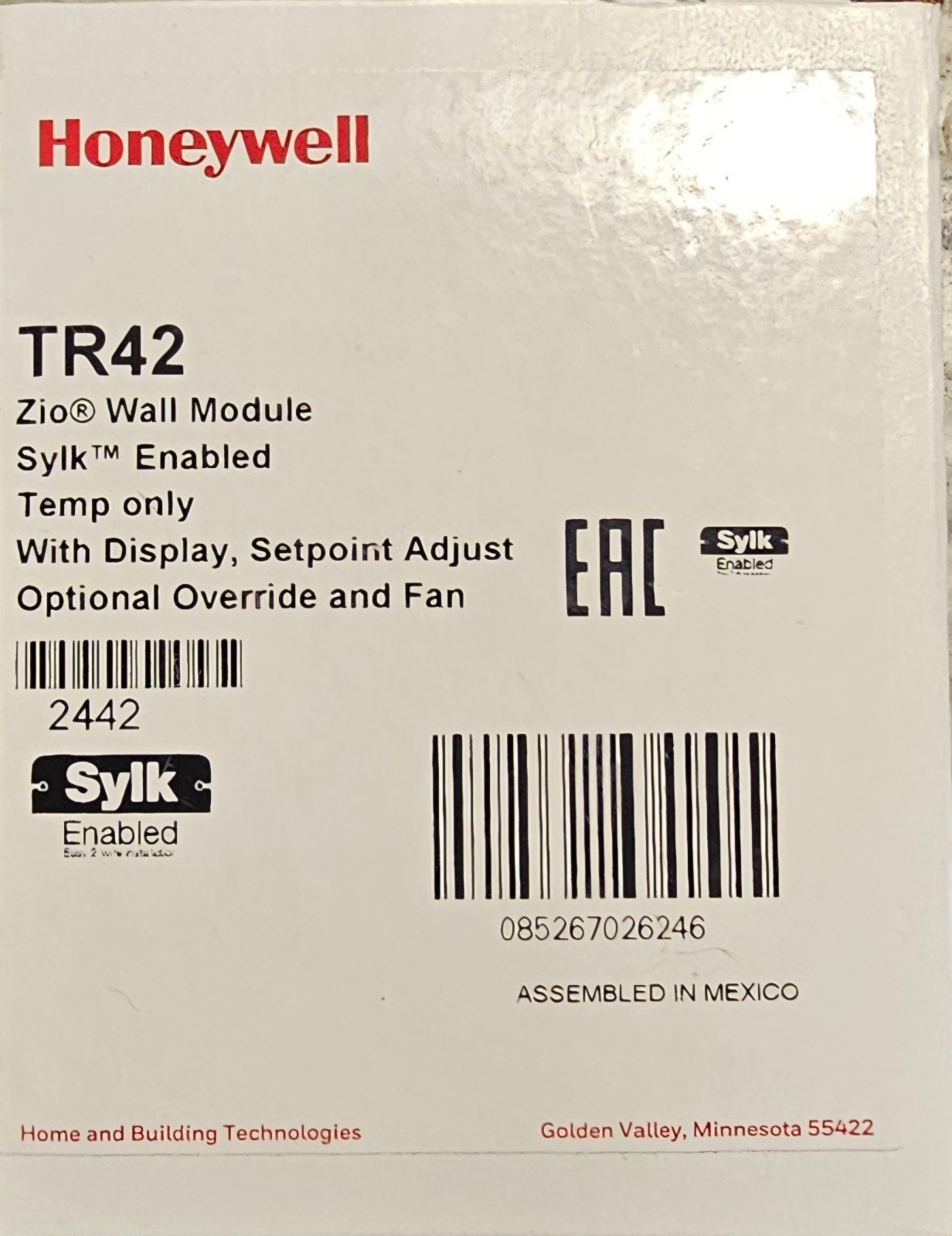 Honeywell TR42 Programmable Thermostat with Display – White
