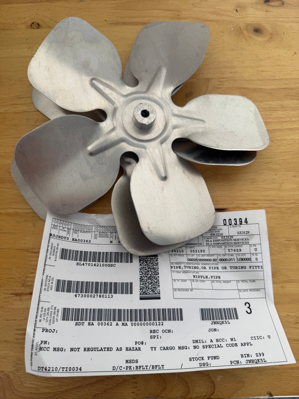 1 Metal Axial Fan Blade – 5-Blade Replacement Propeller for HVAC/Condenser Unit