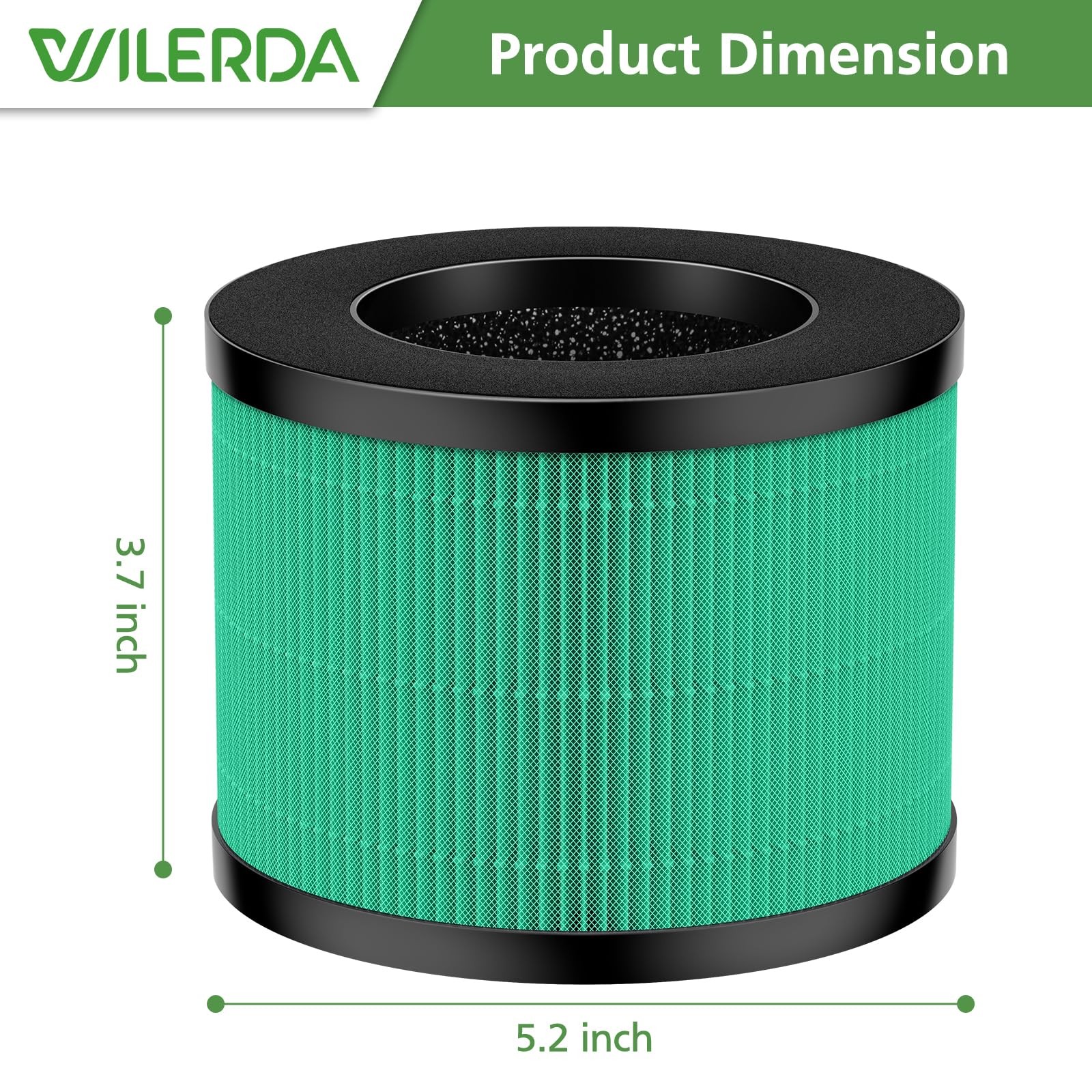 MK01 DH-JH12 Replacement Filter Compatible with MK01, MK-06, 2 Pack-Green