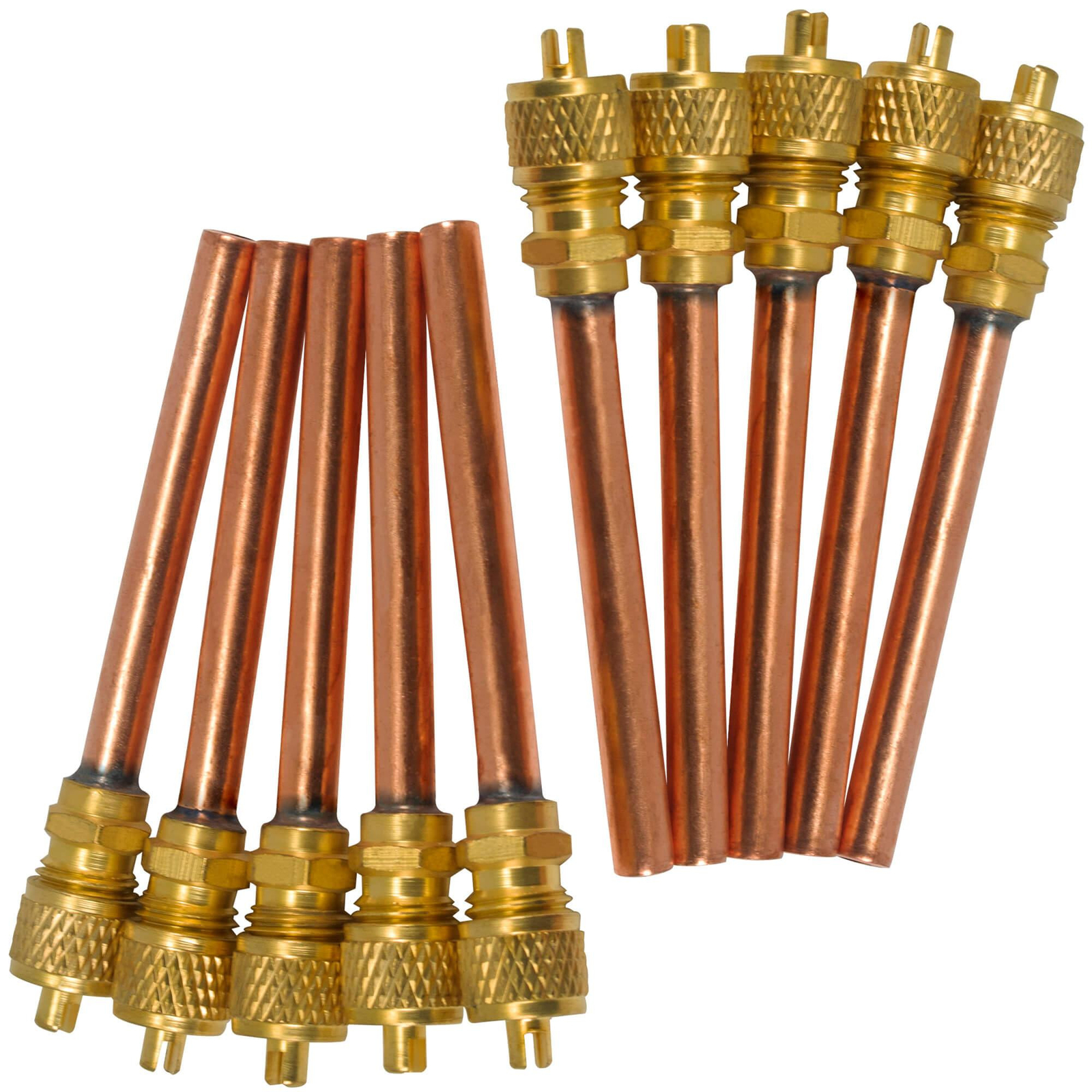 Appli Parts APVS-14142K10 10 Pack 1/4 in SAE Access Schrader Valve x 1/4 ODF x 2