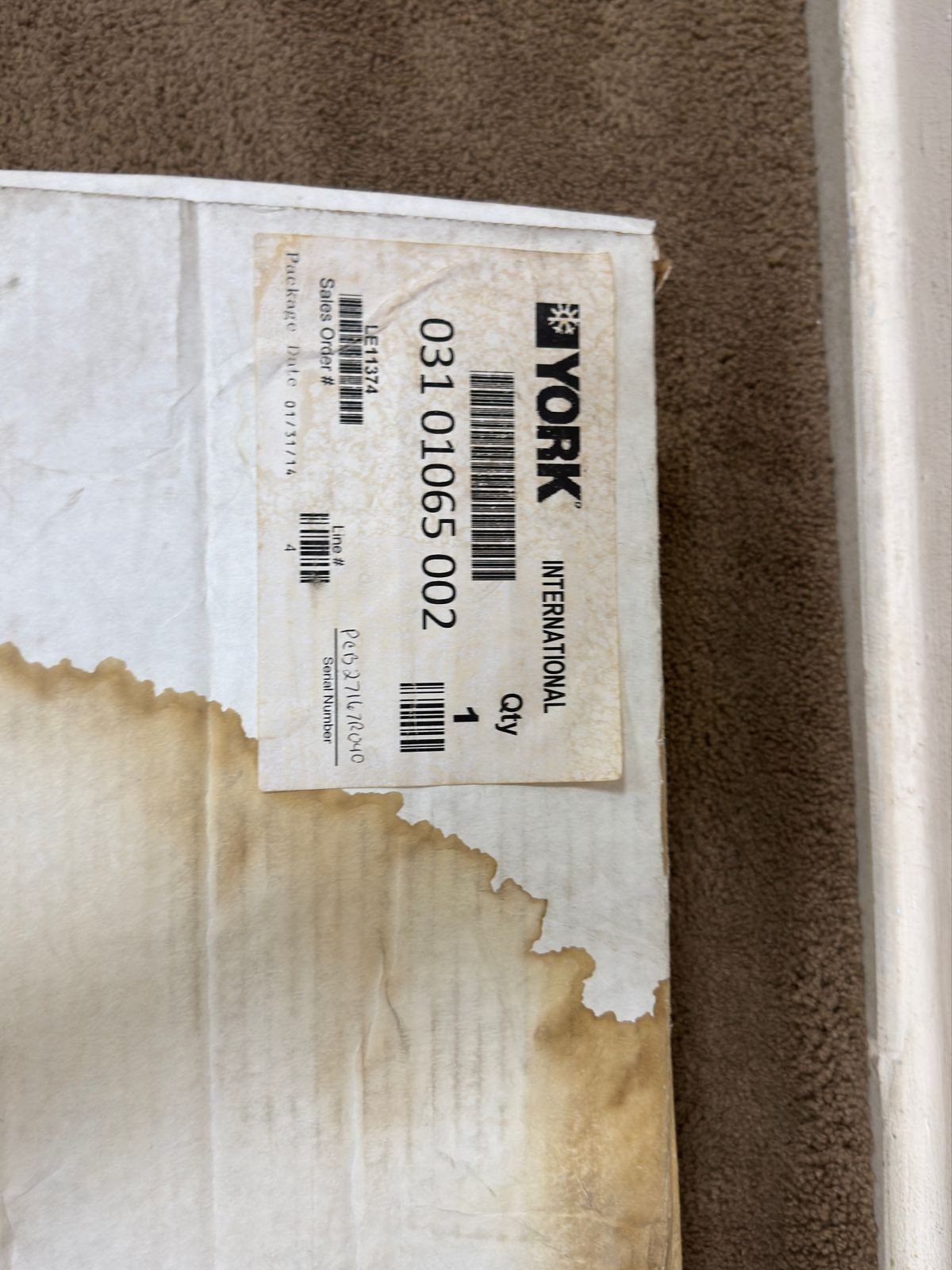 YORK / CHILLER CONTROL BOARD / 031 01065 002
