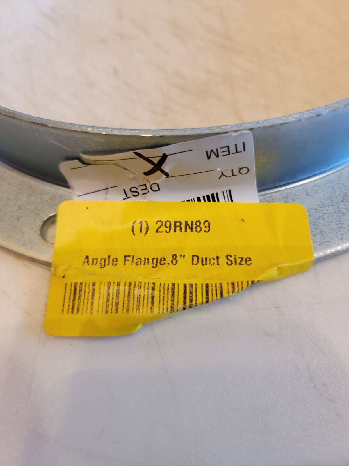 Nordfab 8010000145 Round Angle Flange, 8 In Duct Dia, Galvanized Steel, 22 Ga,