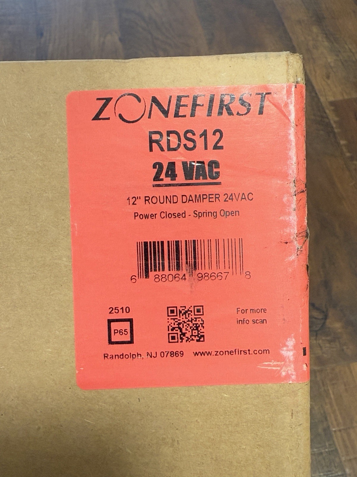 12″ Round Damper RDS12 24VACPower Closed
