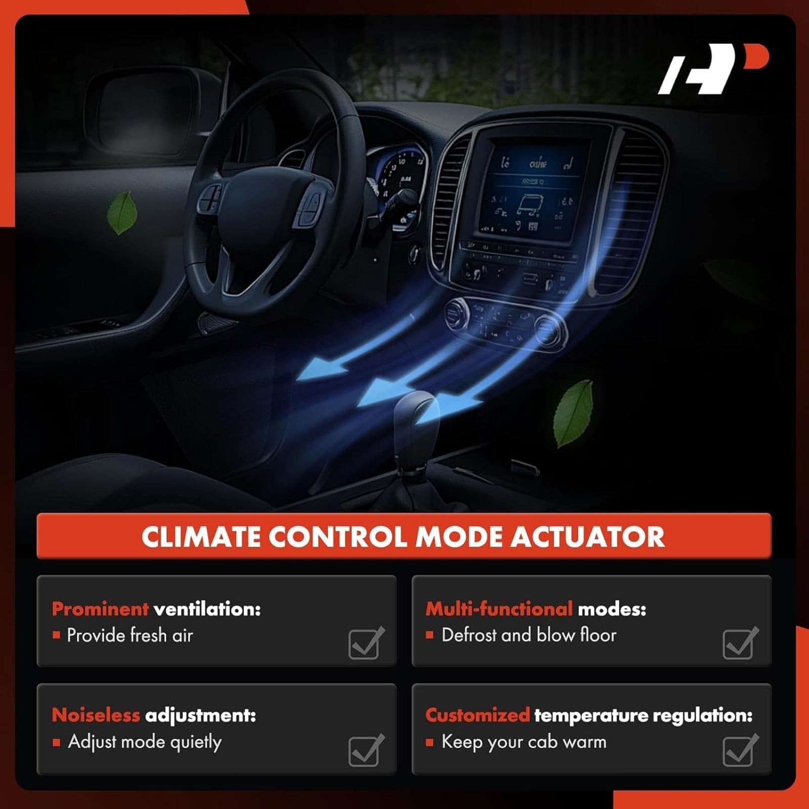 A-Premium HVAC Heater Blend Door Actuator for Dodge & Chrysler 2008-2019
