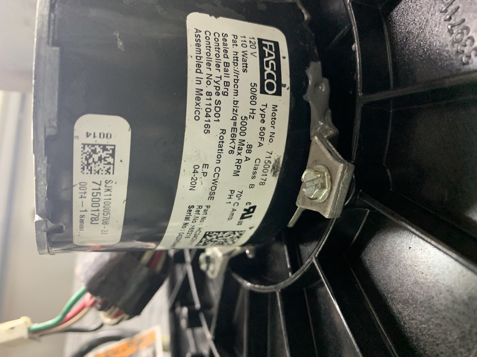 Carrier Bryant Payne HR46GH003 340793-762 ECM Furnace Draft Inducer Motor Used