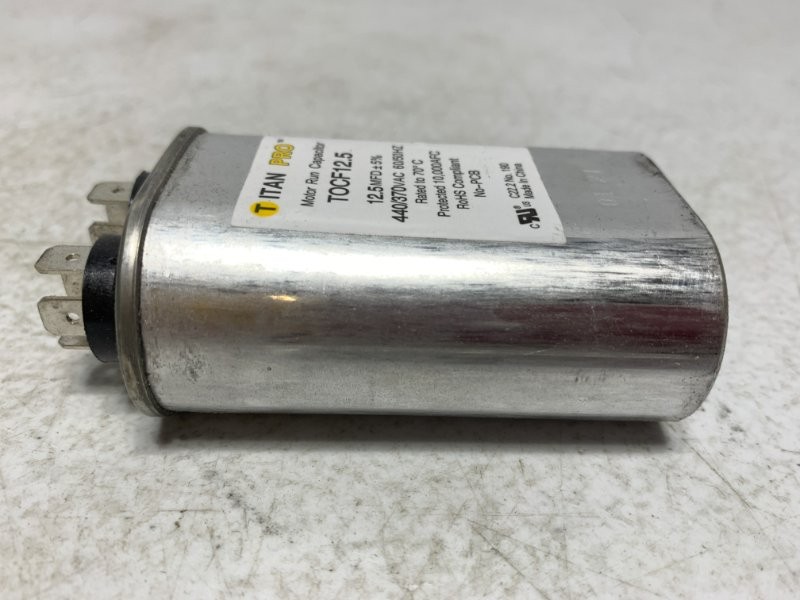 Titan Pro TOCF12.5 Motor Run Capacitor 12.5MFD 440/370VAC Oval