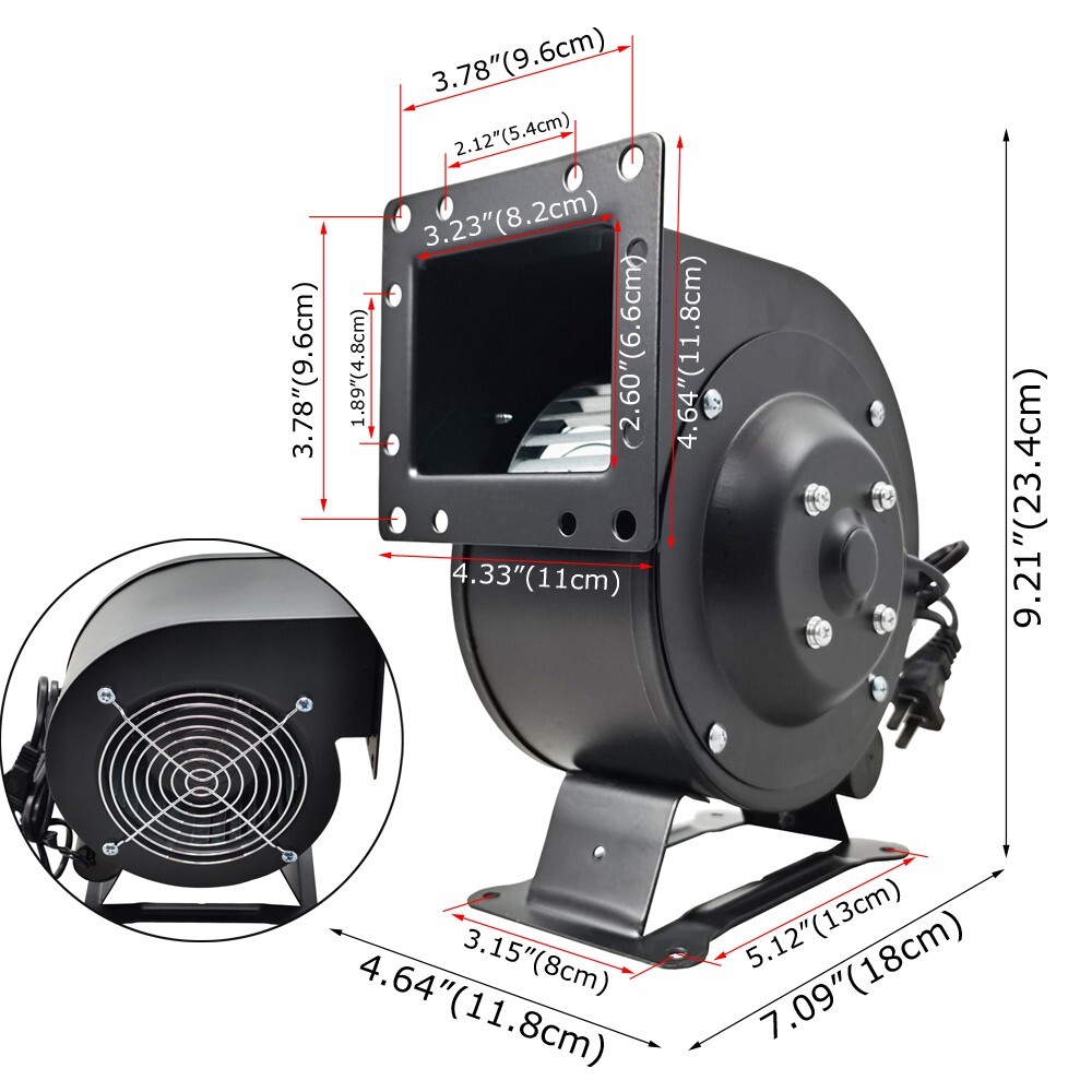 110V 120W Multi-blade Centrifugal Blower Centrifugal Fan with Support Base