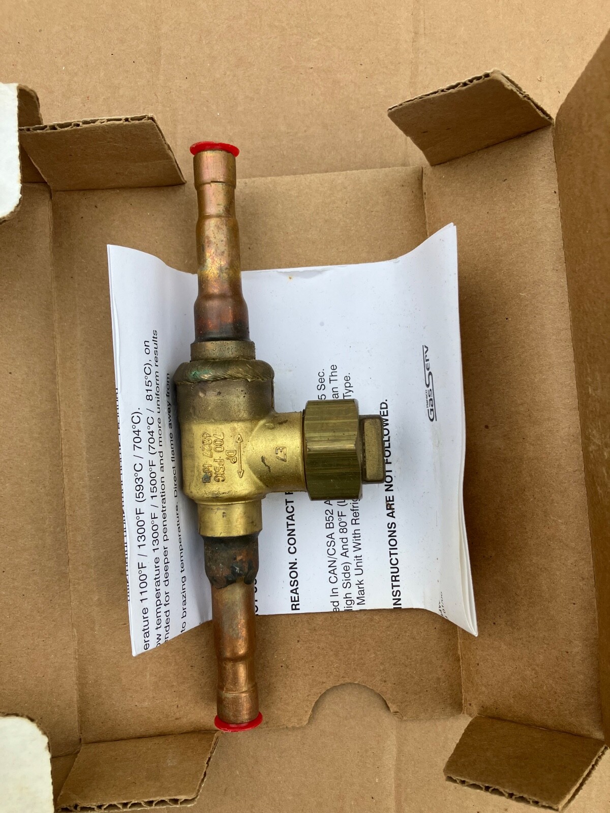 Superior No.586WA-6ST 3/8″ Refrigerant Ball Valve NOS