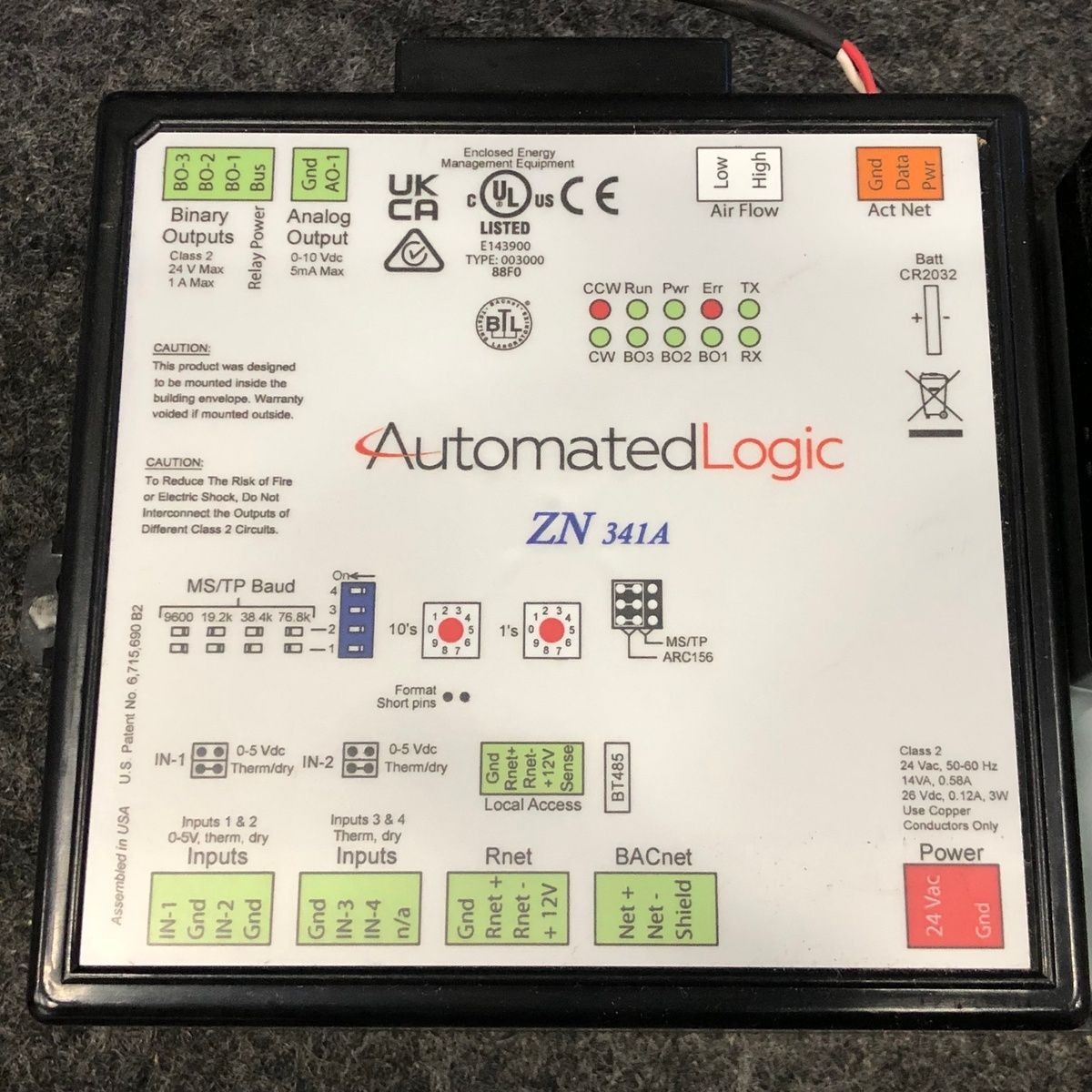 AUTOMATED LOGIC ZN 341A Programmable BACnet Zone Controller w/Damper Actuator