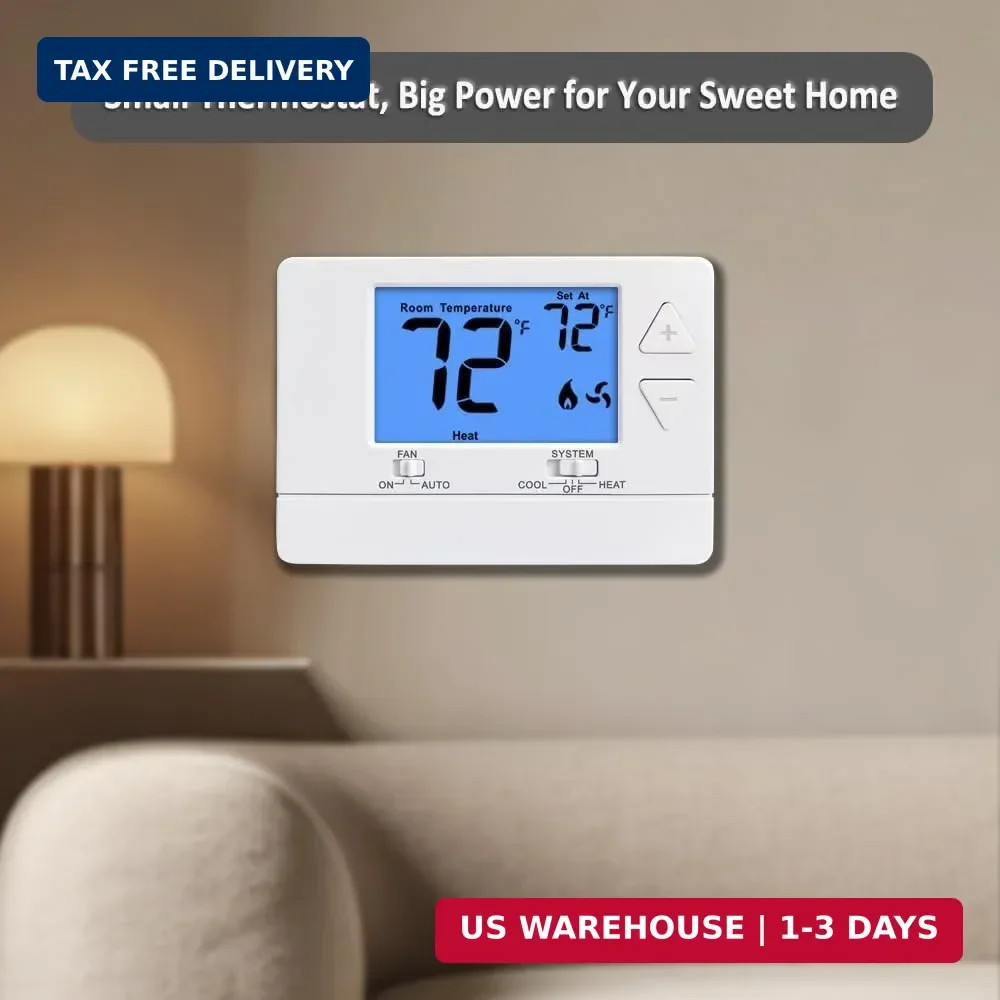NonProgrammable Thermostat for House, Digital Energy-Saving Thermostat,Single-St