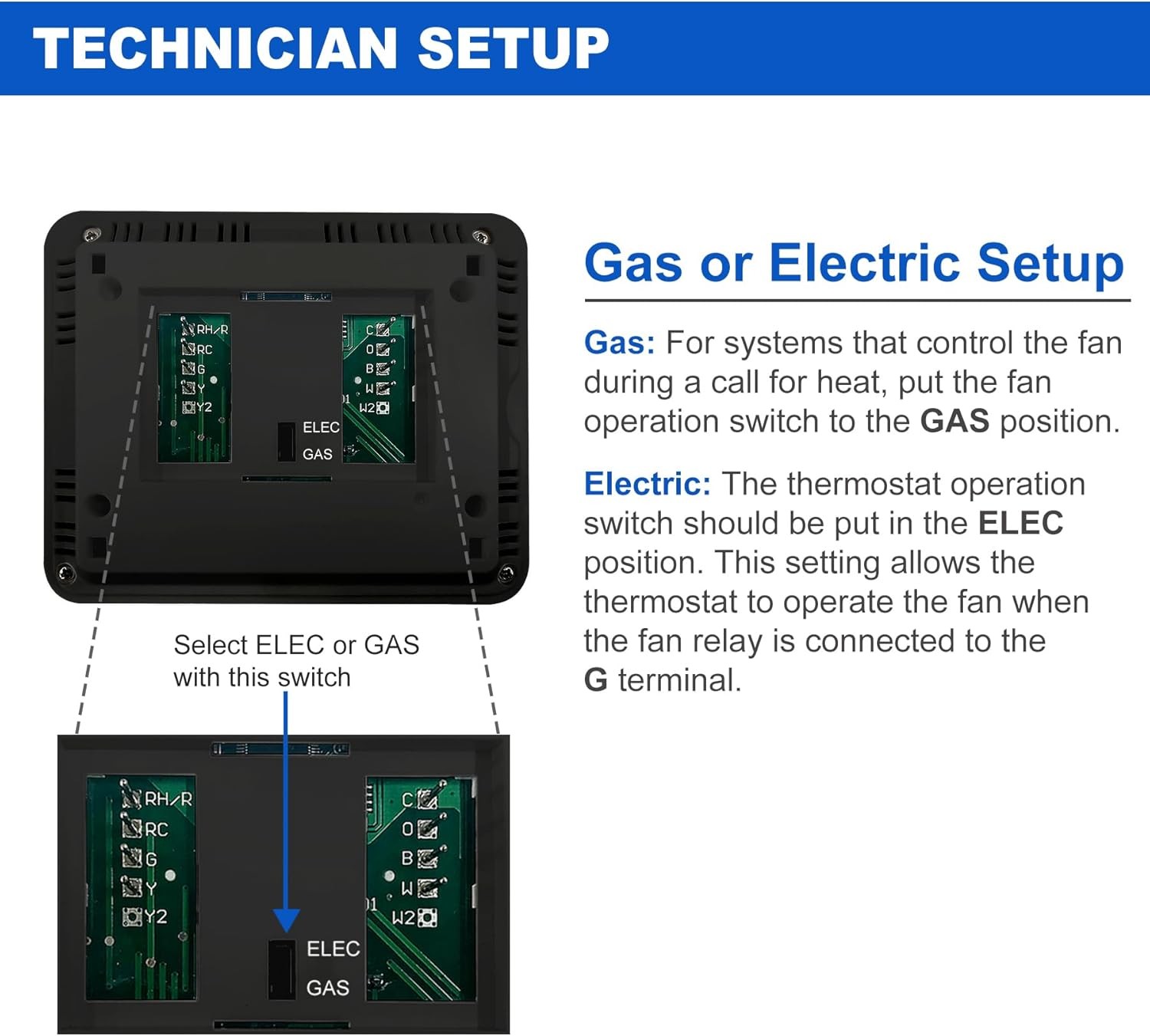ELECTECK Non-Programmable Digital Thermostat for Home, up to 1 Heat/1 Black
