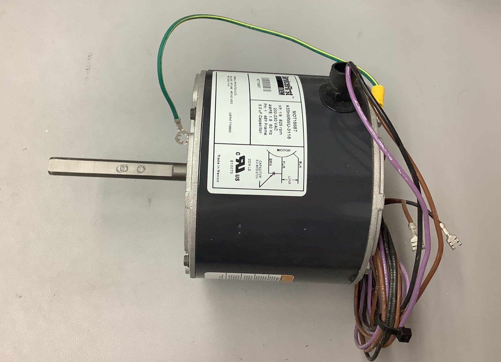 Service First MOT18687 AC Condenser Fan Motor 1/6HP 825RPM 200-230V CCW (R106)