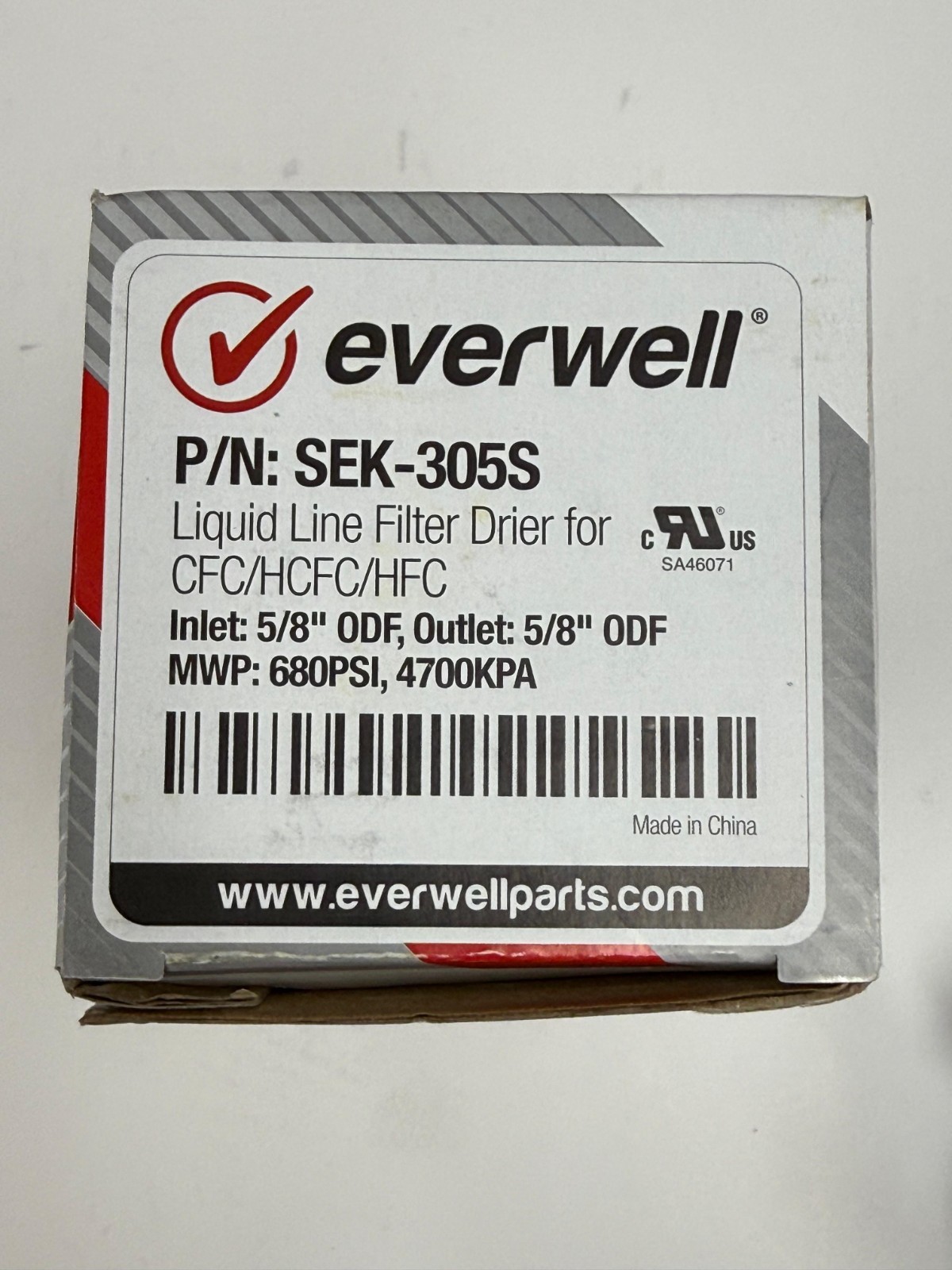 Everwell Liquid Line Filter Drier SEK-305S