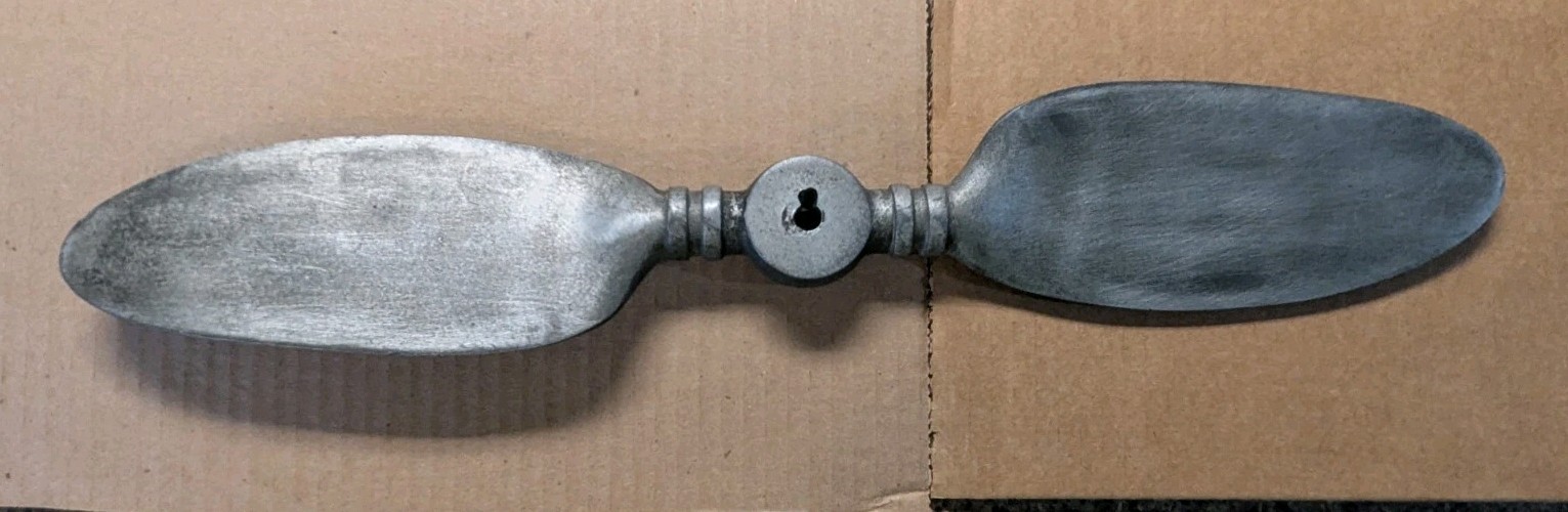 VINTAGE 20″ CAST ALUMINUM FAN BLADE MAN CAVE DECOR AIRPLANE PROPELLER STYLE