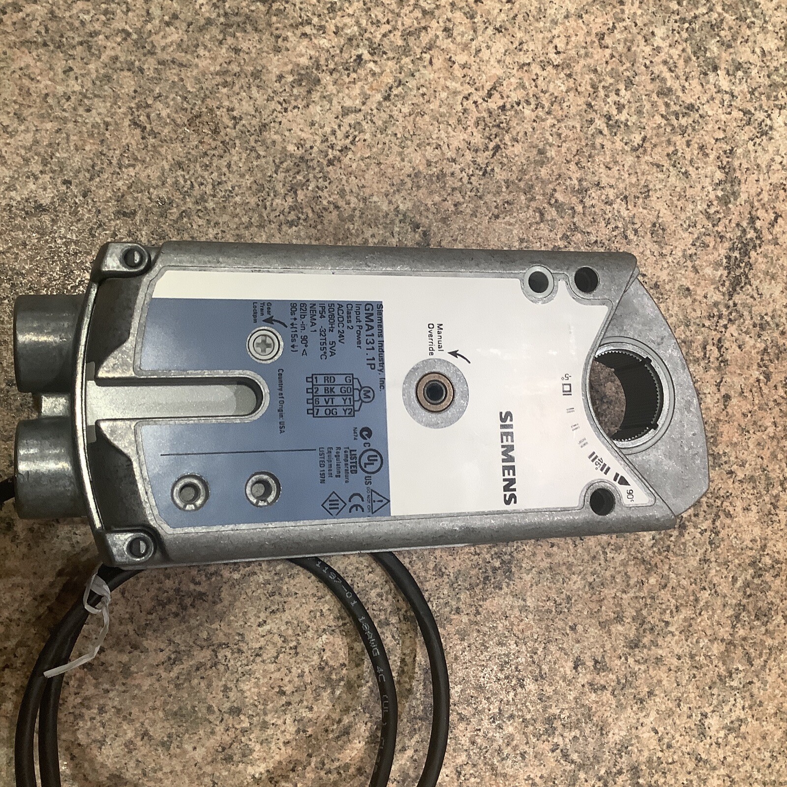 SIEMENS Open Air Actuator GMA131.1P 24V. 62in/Lb. 3P