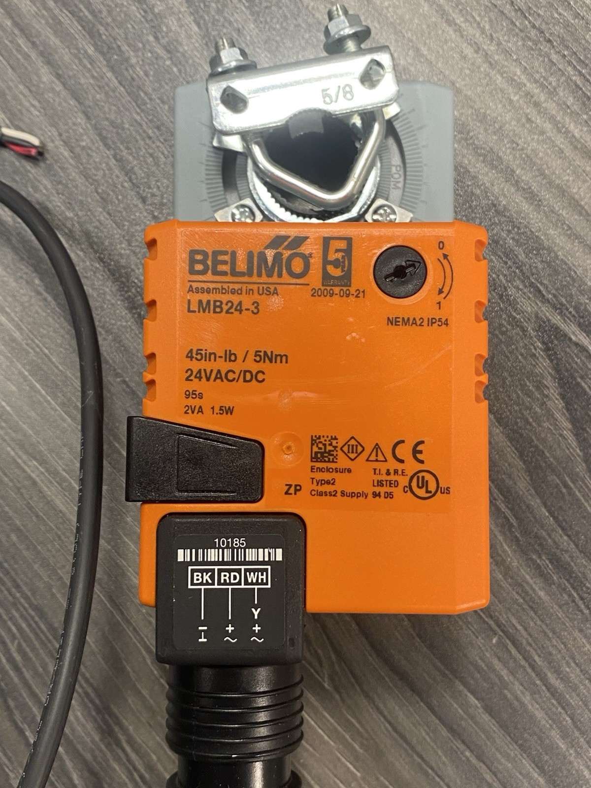 Belimo LMB24-3 Pneumatic Actuator 2-Position 45in-lb 5Nm 24 VAC/DC NEMA2 IP54