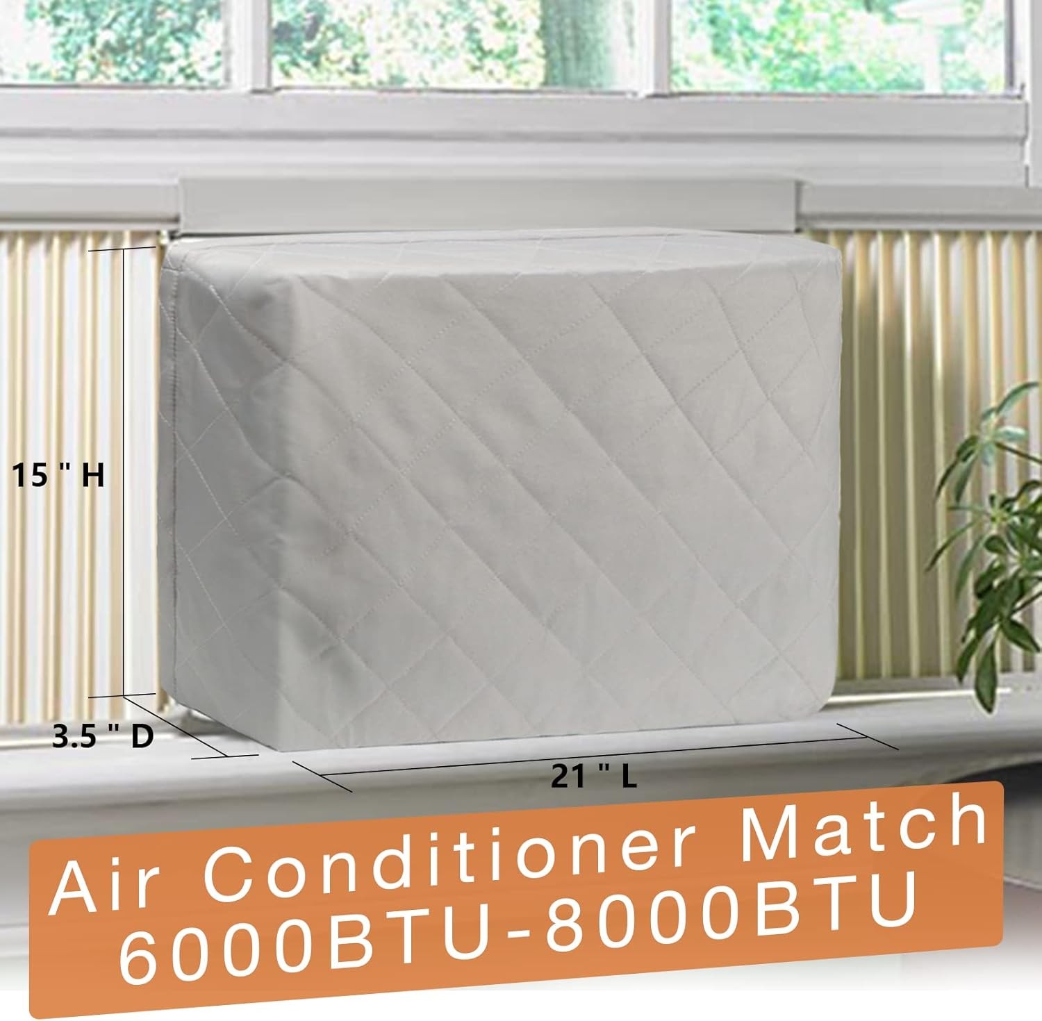 HOXHA 2 Pack Indoor Air Conditioner Cover for Window 21 x 15 x 3.5 inches