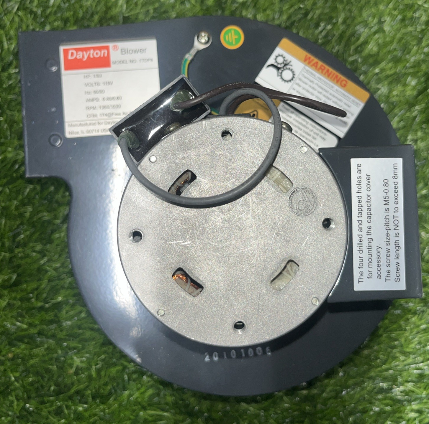 Dayton 1Tdp9 Rectangular Oem Blower, 1650 Rpm, 1 Phase, Direct Drive, Steel 1 3C