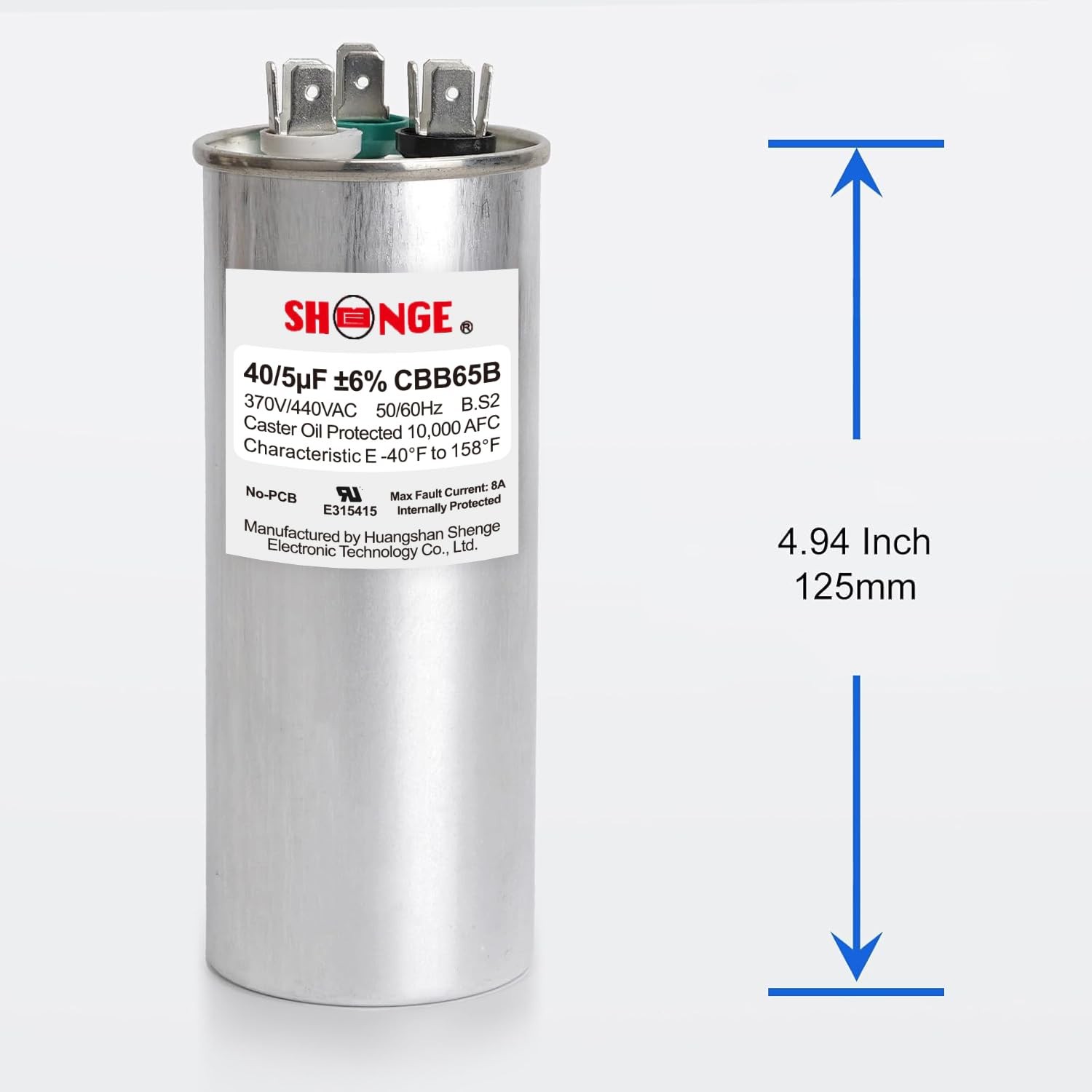 40+5uF 40/5 MFD ±6% 370V/440V CBB65B AC Capacitor, Dual Run Round Capacitor…