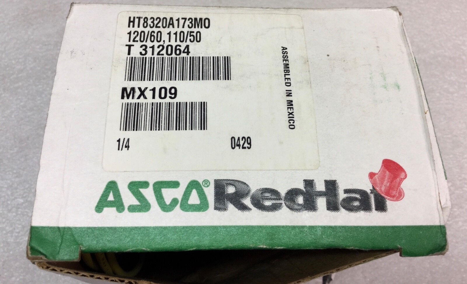 ASCO HT8320A173M0 120VAC SOLENOID VALVE 1/4″ NPT NEW IN BOX
