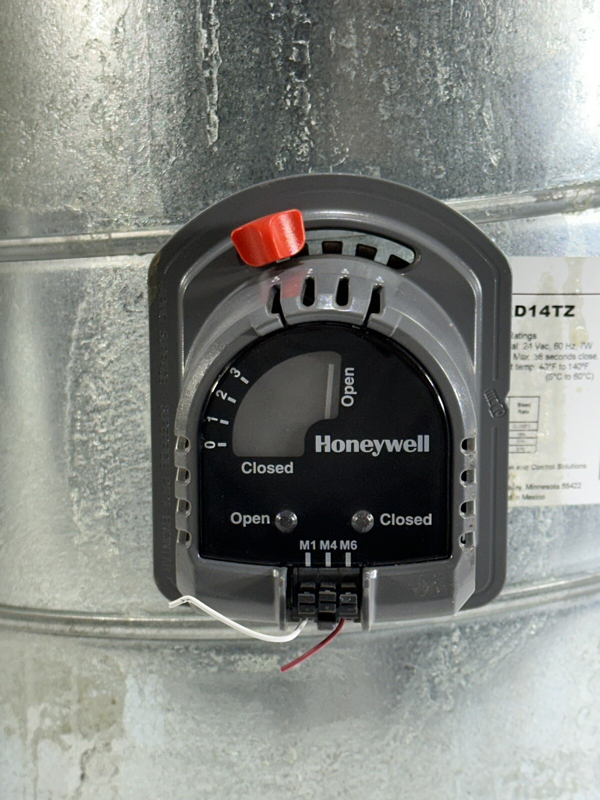 Honeywell ARD14TZ ~ 14in Round Automatic TrueZONE Damper ~ Normally Open