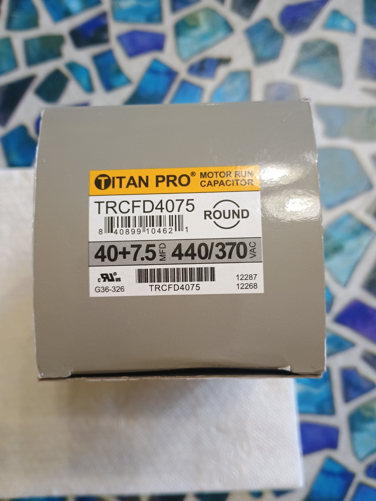 Titan Pro Motor Run Capacitor TRCFD4075 40+7.5mfd 440/370 vac professional grade