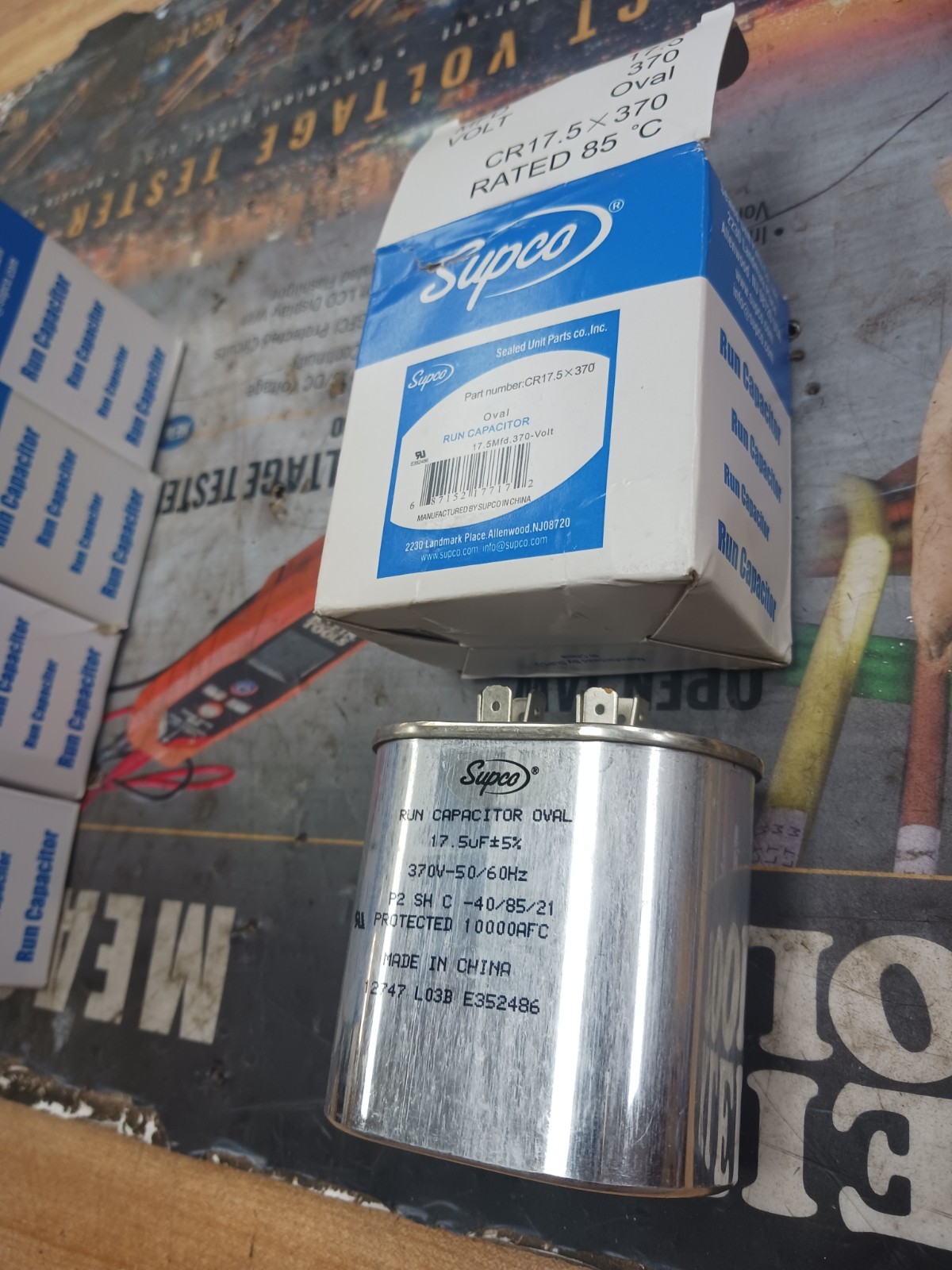 SUPCO CR17.5X370 OVAL CAPACITOR 17.5 MFD 370V