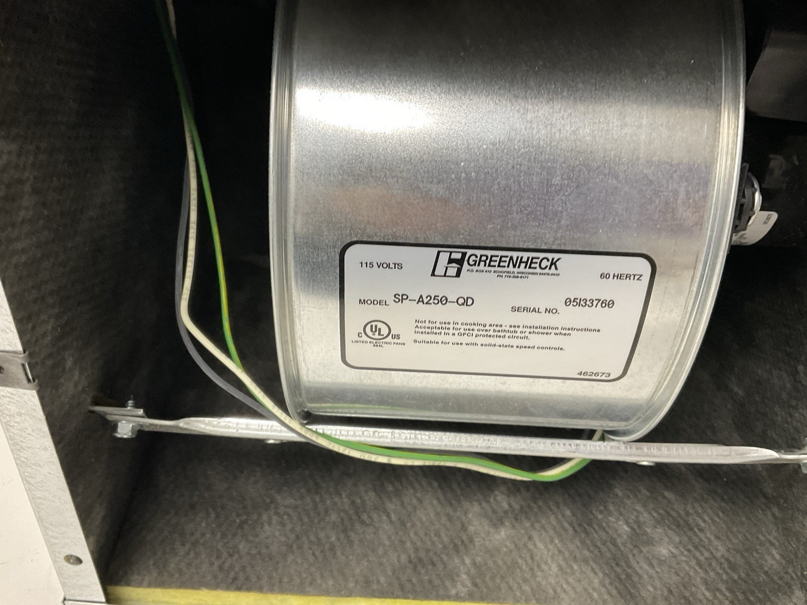 Greenheck SP-A250-QD Industrial Ceiling Exhaust Fan 05133760
