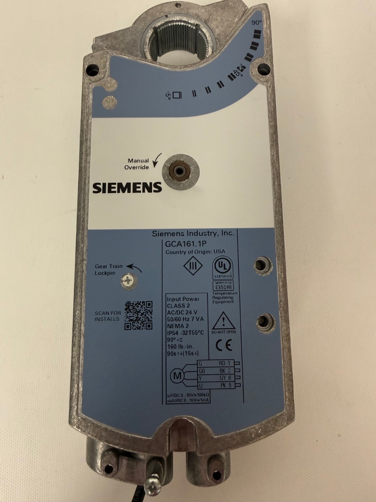SIEMENS GCA161.1P OPENAIR ACTUATOR SR 24V 160IN LBS 0-10VDC NEW OPEN BOX