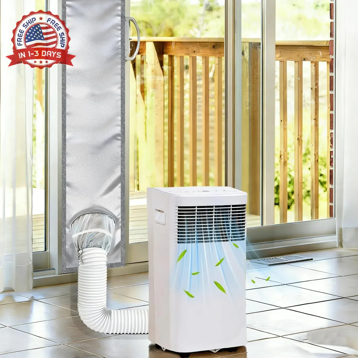 Sliding Door Air Conditioner Vent Kit,Adjustable Window Vent Seal Kit for Portab