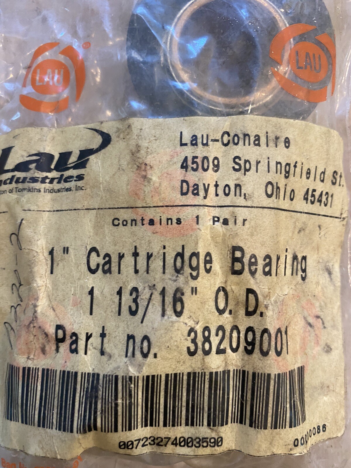 LAU 38209001 SLEEVE BEARING CARTRIDGE 1″ DIA SHAFT, 1-13/16″ OD – BR2