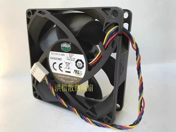Cooler Master FA08025M12LPA 8025 DC12V 0.45A 8CM 4-wire PWM cooling fan