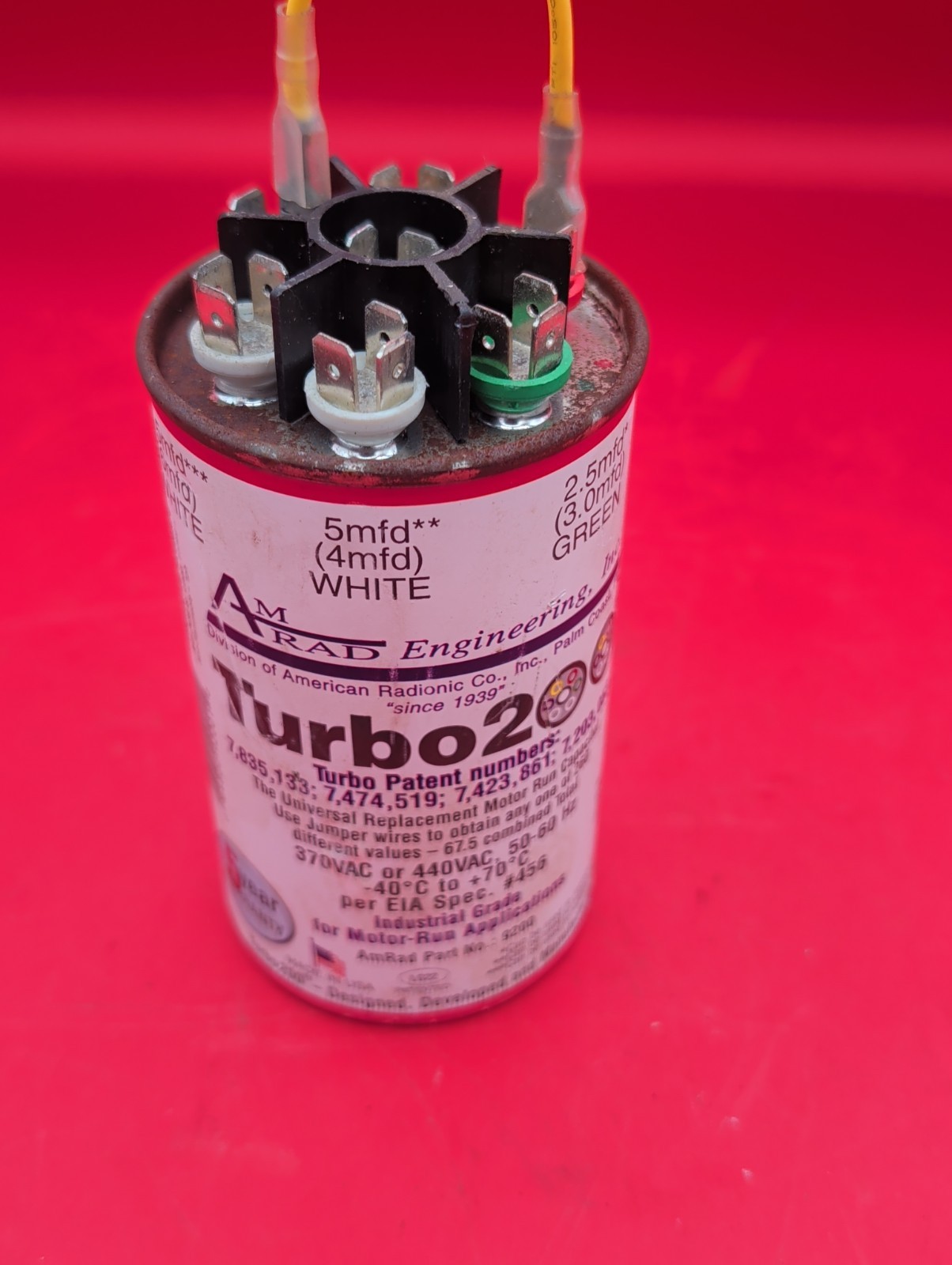 Turbo200 UNIVERSAL MOTOR – RUN CAPACITOR AMRAD W/ 1 Jumpers
