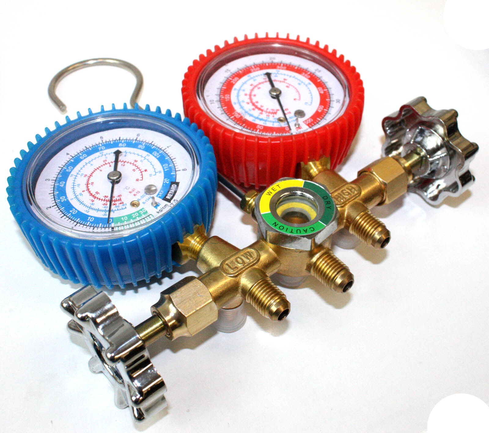 A/C Manifold Dual Gauge Set R134A R12 R22 R502 ACME HVAC AC Auto 5FT Hose