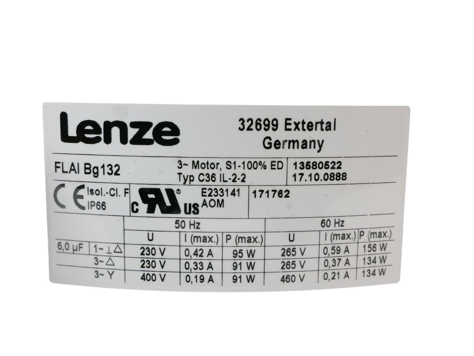 Lenze FLAI Bg132 C36 IL-2-2 fan external fan mounted fan 95W 230/400V -unused-