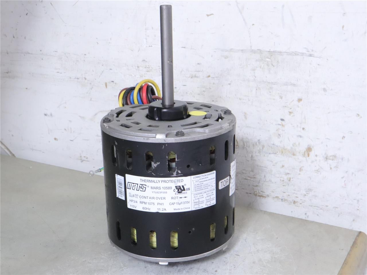 MARS 10589 Furnace Blower Motor 3/4HP 1075RPM 1PH 115V Y7L623F05S