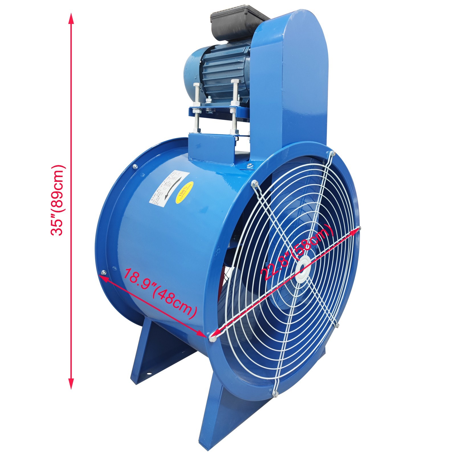 220V 750W 20″ Axial Blower Fan External Motor 4738CFM Industrial Ventilation