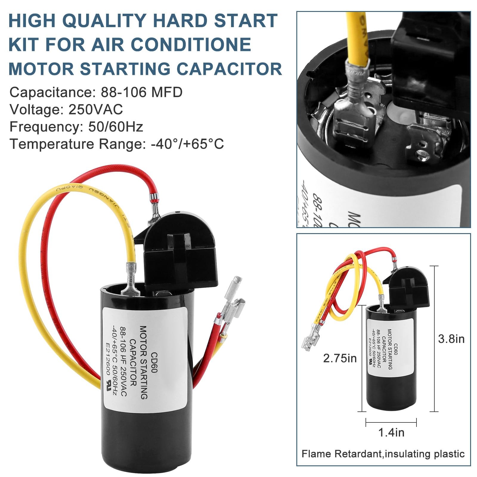 Fetechmate 8333A9021 Air Conditioner Hard Start Kit 1 Count (Pack of 2)